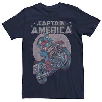 Men's Marvel Avengers Captain America Motorcycle Portrait Tee