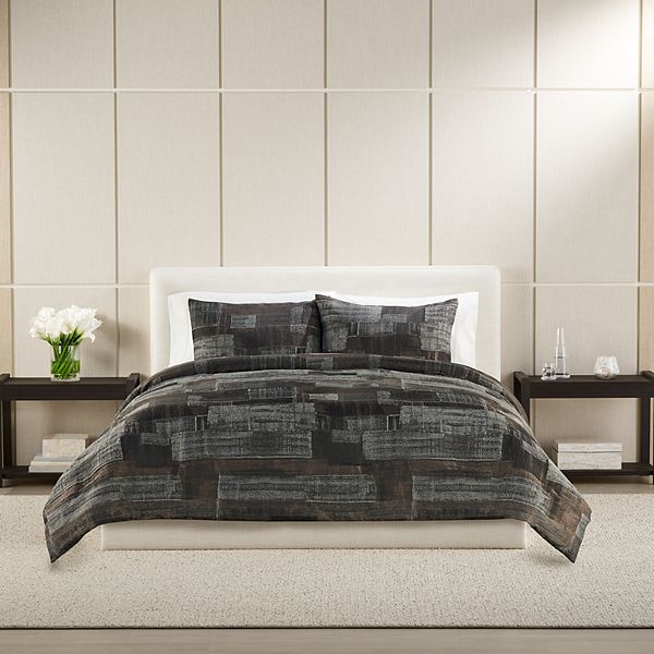 Vera Wang Abstract Crinkle Reversible Comforter Mini Set