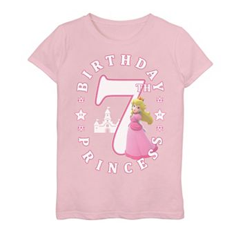 Girls 7-16 Nintendo Super Mario Princess Peach 7th Birthday Princess Portrait Graphic Tee