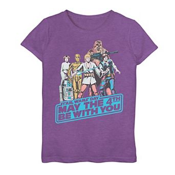 Girls 7-16 Star Wars May The 4th Be With You Group Graphic Tee