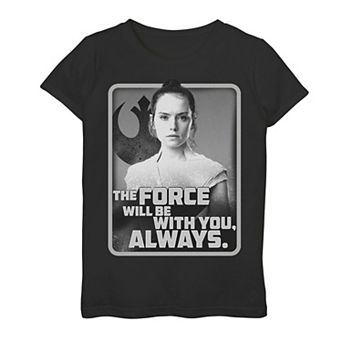 Girls 7-16 Star Wars: The Rise Of Skywalker Rey Force Will Be With You Graphic Tee