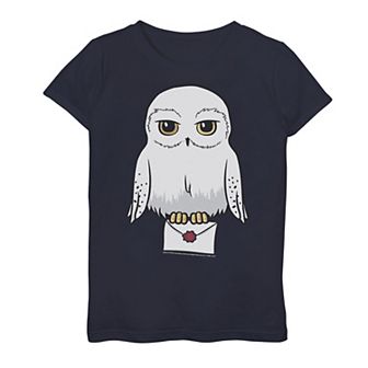 Girls 7-16 Harry Potter Hedwig Cute Cartoon Portrait Graphic Tee