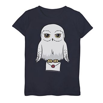 Girls 7-16 Harry Potter Hedwig Cute Cartoon Portrait Graphic Tee