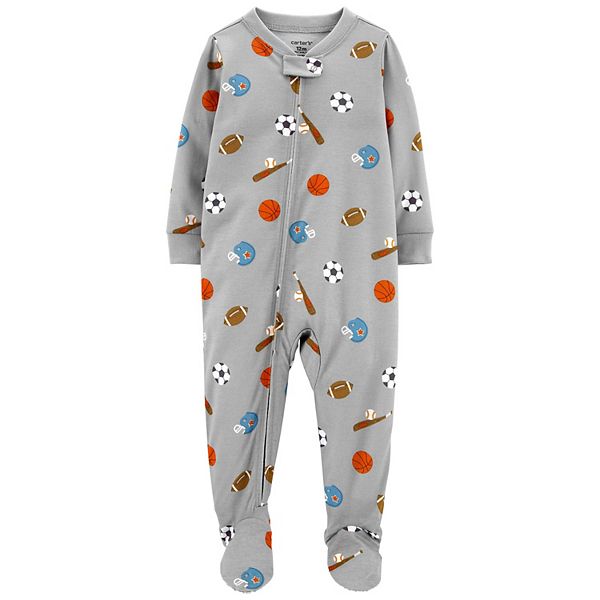 Baby Boy Carter s Sports Zip Footed Pajamas