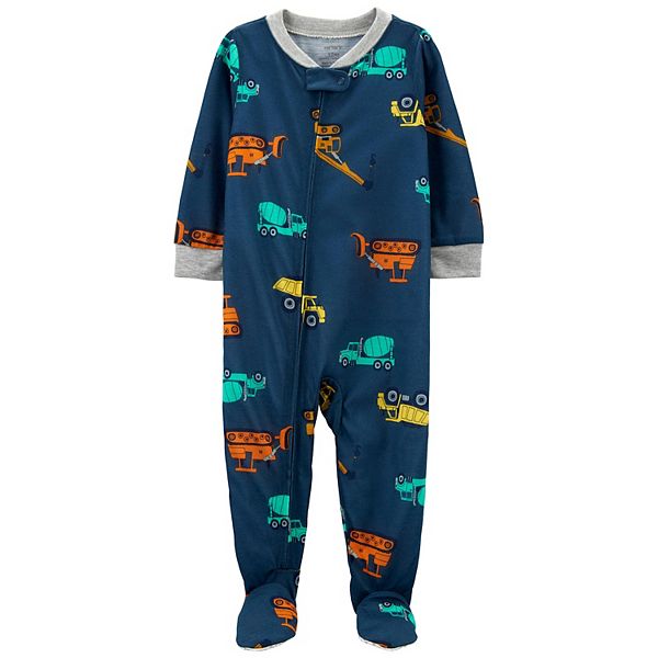 Baby Boy Carter's Construction Trucks Zip Footed Pajamas