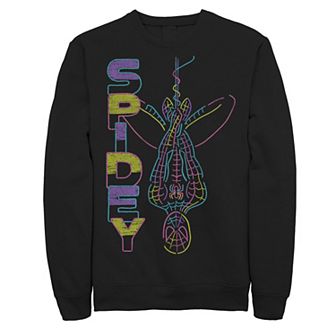 Men's Marvel Spider-Man Spidey Neon Line Art Sweatshirt