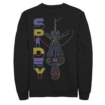Men's Marvel Spider-Man Spidey Neon Line Art Sweatshirt