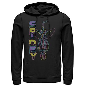 Men's Marvel Spider-Man Spidey Neon Line Art Hoodie