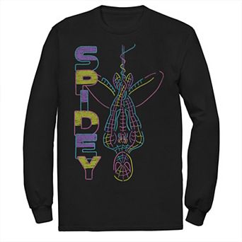 Men's Marvel Spider-Man Spidey Neon Line Art Tee