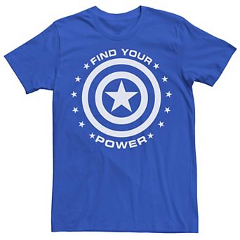Men's Marvel Captain America Find Your Power Simple Shield Tee