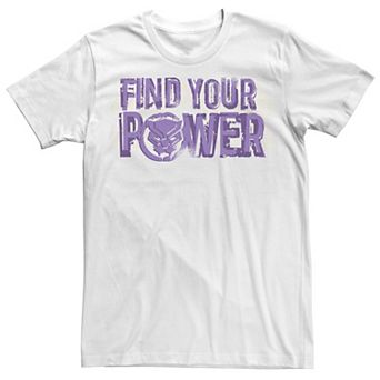 Men's Marvel Black Panther Find Your Power Purple Text Tee