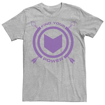 Men's Marvel Hawkeye Find Your Power Simple Logo Tee