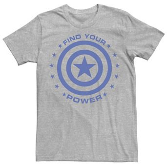 Men's Marvel Captain America Find Your Power Simple Shield Tee