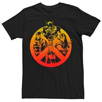Men's Marvel X-Men X Logo Character Portraits Tee