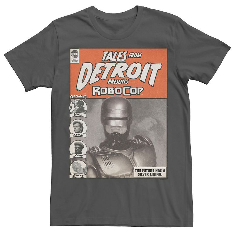 Licensed Character Men's RoboCop Tales From Detroit Presents RoboCop Comic Tee, Size: Small, Grey