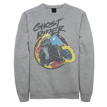 Men's Marvel Ghost Rider Circle Portrait Action Shot Sweatshirt