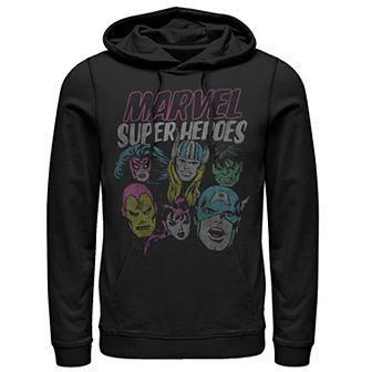 Men's Marvel Superheroes Group Shot Comic Themed Poster Hoodie