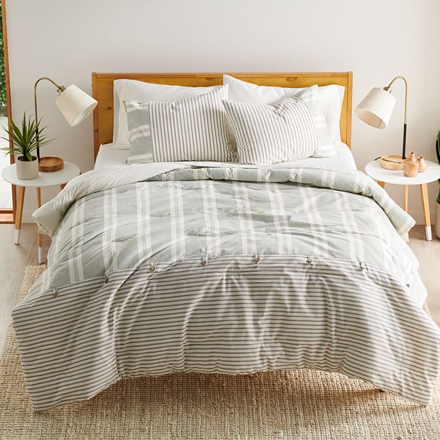 Thomasville Relaxed Comforter Set, Gray Stripe