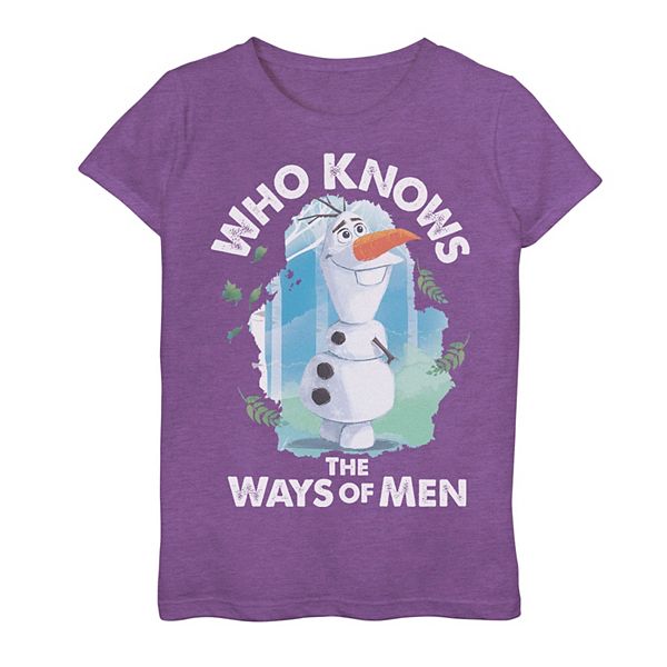 Disney S Frozen 2 Girls 7 16 Olaf Who Knows The Ways Of Men Graphic Tee