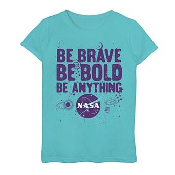 Girls 7-16 NASA Be Brave Be Bold Be Anything Space Doodles Graphic Tee