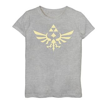 Girls 7-16 Nintendo Legend Of Zelda Blue Royal Crest Graphic Tee