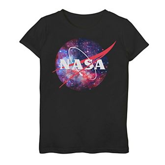 Girls 7-16 NASA Purple Pink Mix Galaxy Style Logo Graphic Tee