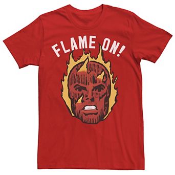 Men's Marvel Fantastic Four The Human Torch Flame On Portrait Tee
