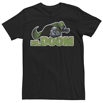 Men's Marvel Dr. Doom Metal Armor Distressed Text Tee