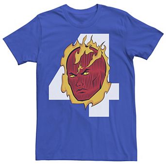 Men's Marvel Fantastic Four Human Torch Big Face 4 Logo Tee