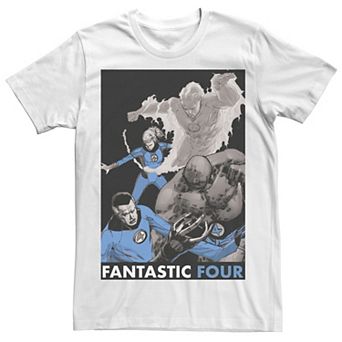 Men's Marvel Fantastic Four Group Shot Fight Mode Poster Tee