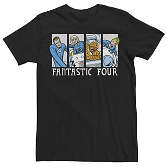 Men's Marvel Fantastic Four Group Shot Comic Themed Panels Tee