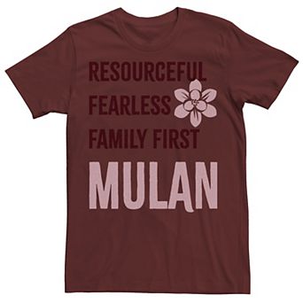 Disney's Mulan "Resourceful, Fearless, Family First" Men's Graphic Tee