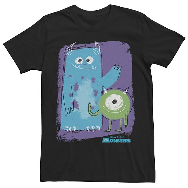 Disney / Pixar's Monsters, Inc. Mike & Sully Men's Painted Sketch Tee, Size: 3XL, Black