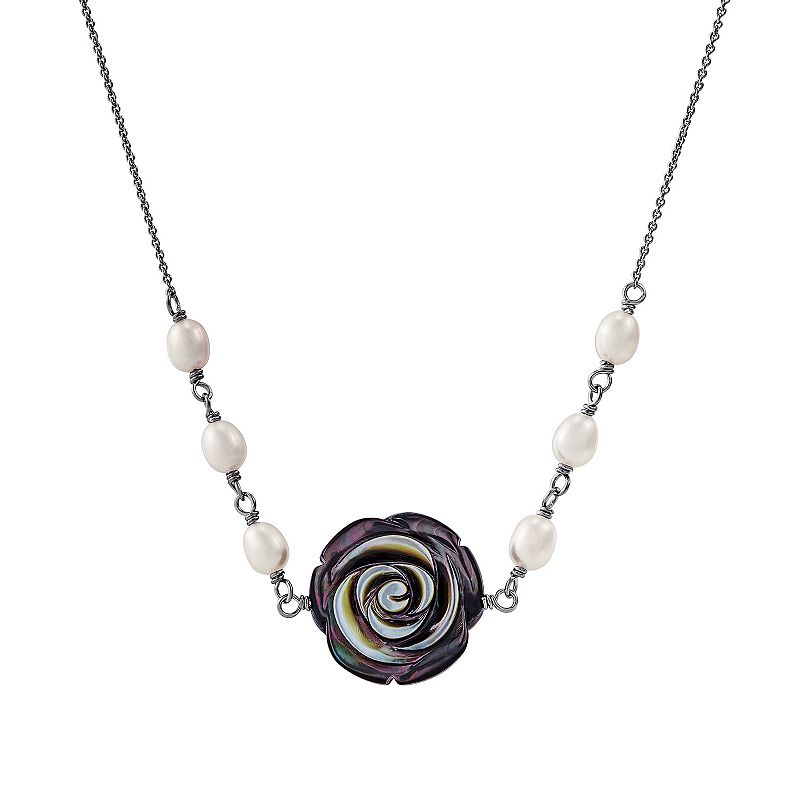 55154040 Freshwater by HONORA Sterling Silver Black Mother- sku 55154040