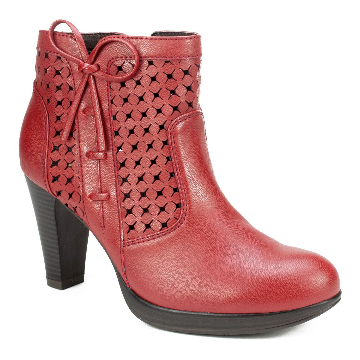 kohls red ankle boots
