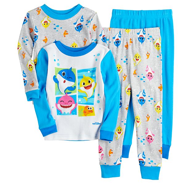 Toddler Boy Baby Shark 4-Piece Sea Pals Tops & Bottoms Pajama Set