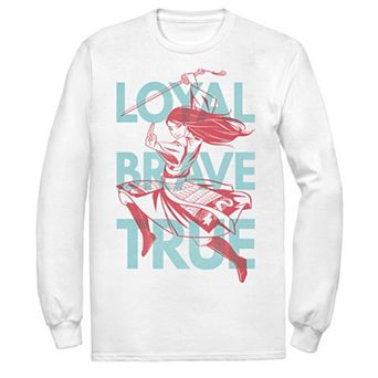 Men's Disney Mulan Live Action Loyal Brave True Text Overlay Tee