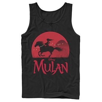 Disney's Mulan Live Action Mulan & Khan Men's Sunset Silhouette Tank Top