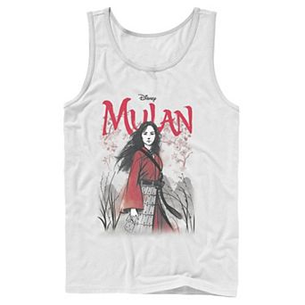 Men's Disney Mulan Live Action Mulan Floral Watercolor Logo Tank Top