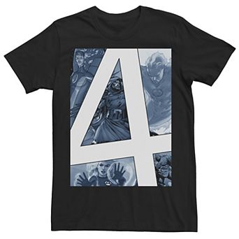 Men's Marvel Fantastic Four Slanted Numeral Center Logo Tee