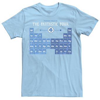 Men's Marvel Fantastic Four Members And Villains Periodic Table Tee