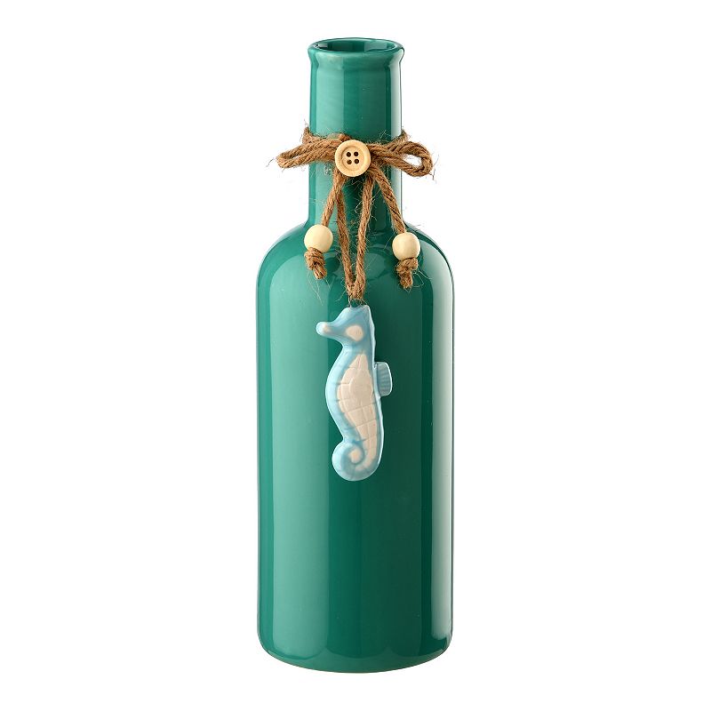 National Tree Company Seahorse Decorative Vase, Blue