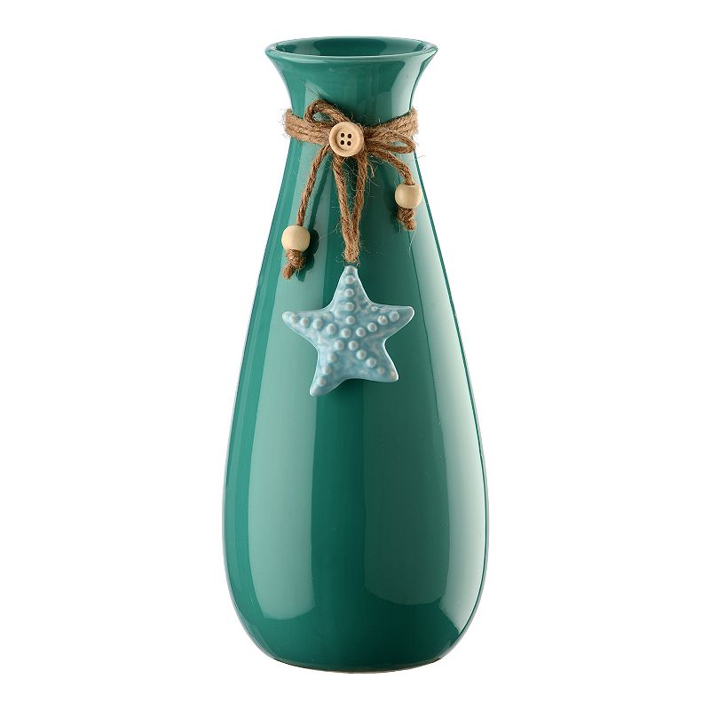 National Tree Company Teardrop Decorative Vase, Blue