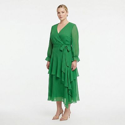 Plus Size Bleecker 126 Modern Ruffle Midi Dress