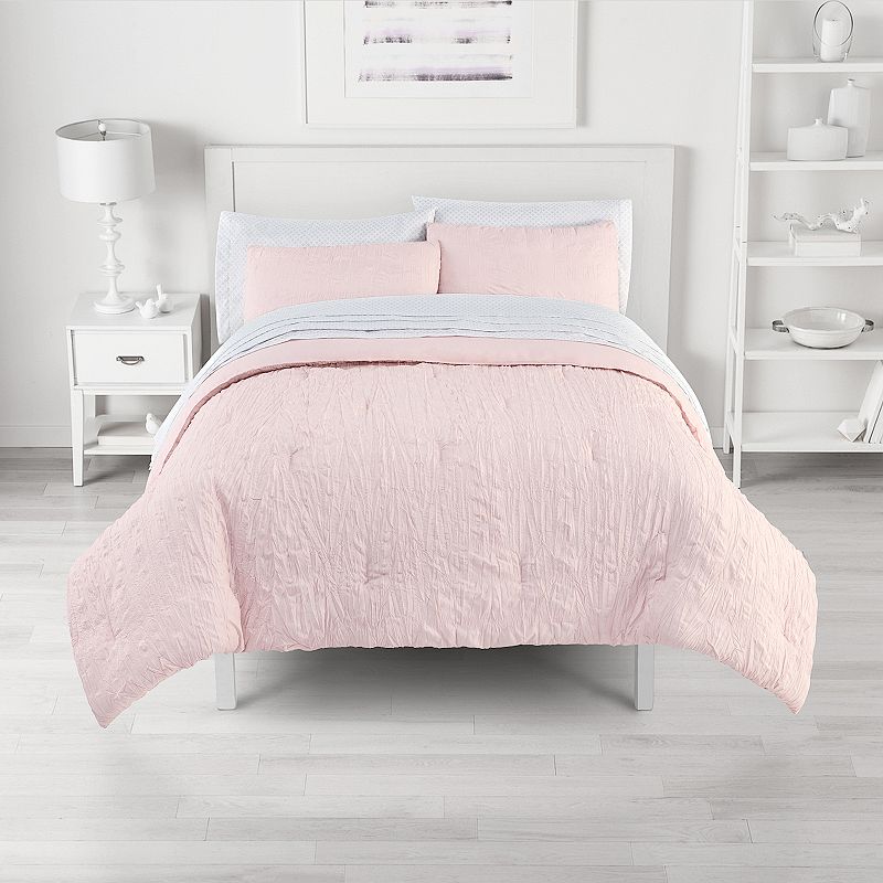 The Big One Reversible Bedding Set, Light Pink, Full