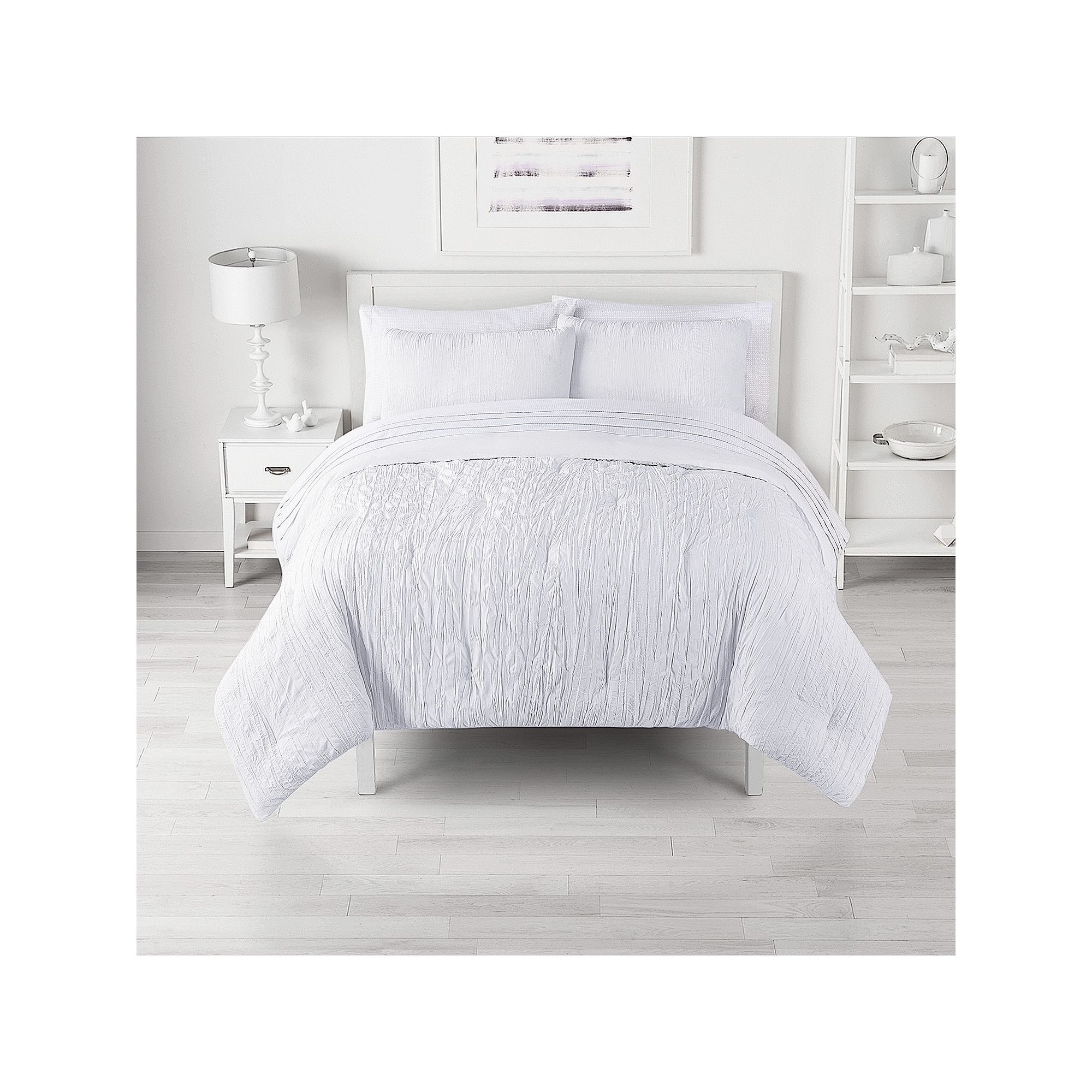 The Big One® Crinkle Comforter Set with Sheets, White Crinkle