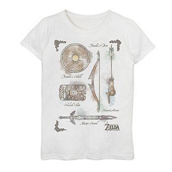 Girls 7-16 Nintendo Zelda Breath Of The Wild Colorful Bow Master Sword Graphic Tee
