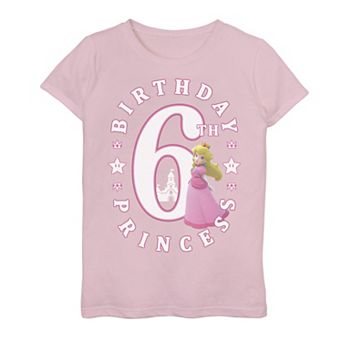 Girls 7-16 Nintendo Super Mario Princess Peach 6th Birthday Princess Portrait Graphic Tee