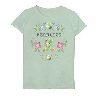 Girls 7-16 Nintendo Yoshi's Crafted World Fearless Floral Portrait Graphic Tee