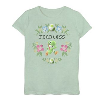 Girls 7-16 Nintendo Yoshi's Crafted World Fearless Floral Portrait Graphic Tee